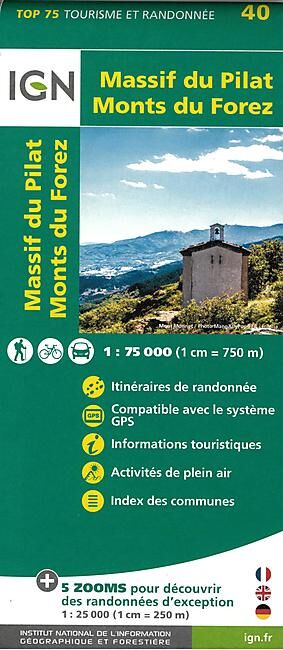 IGN - TOP 75 MASSIF DU PILAT MONTS DU FOREZ