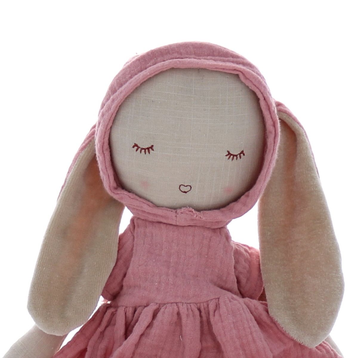 Poupée lapinette gaze de coton rose pâle Frisette
