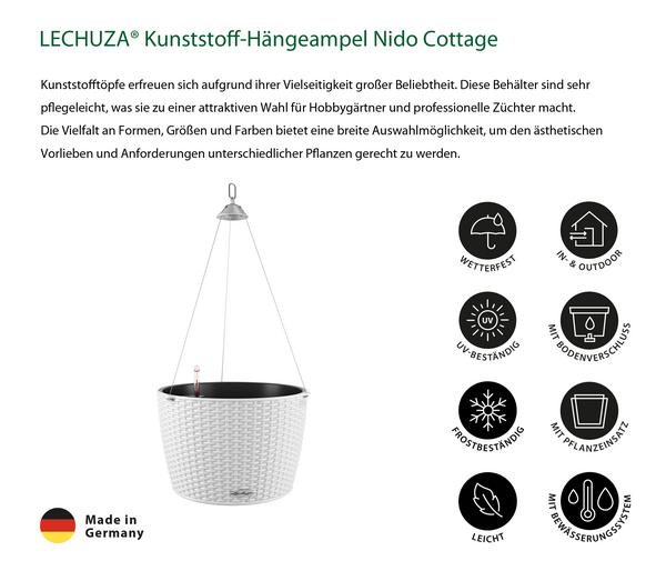 LECHUZA® Kunststoff-Hängeampel Nido Cottage