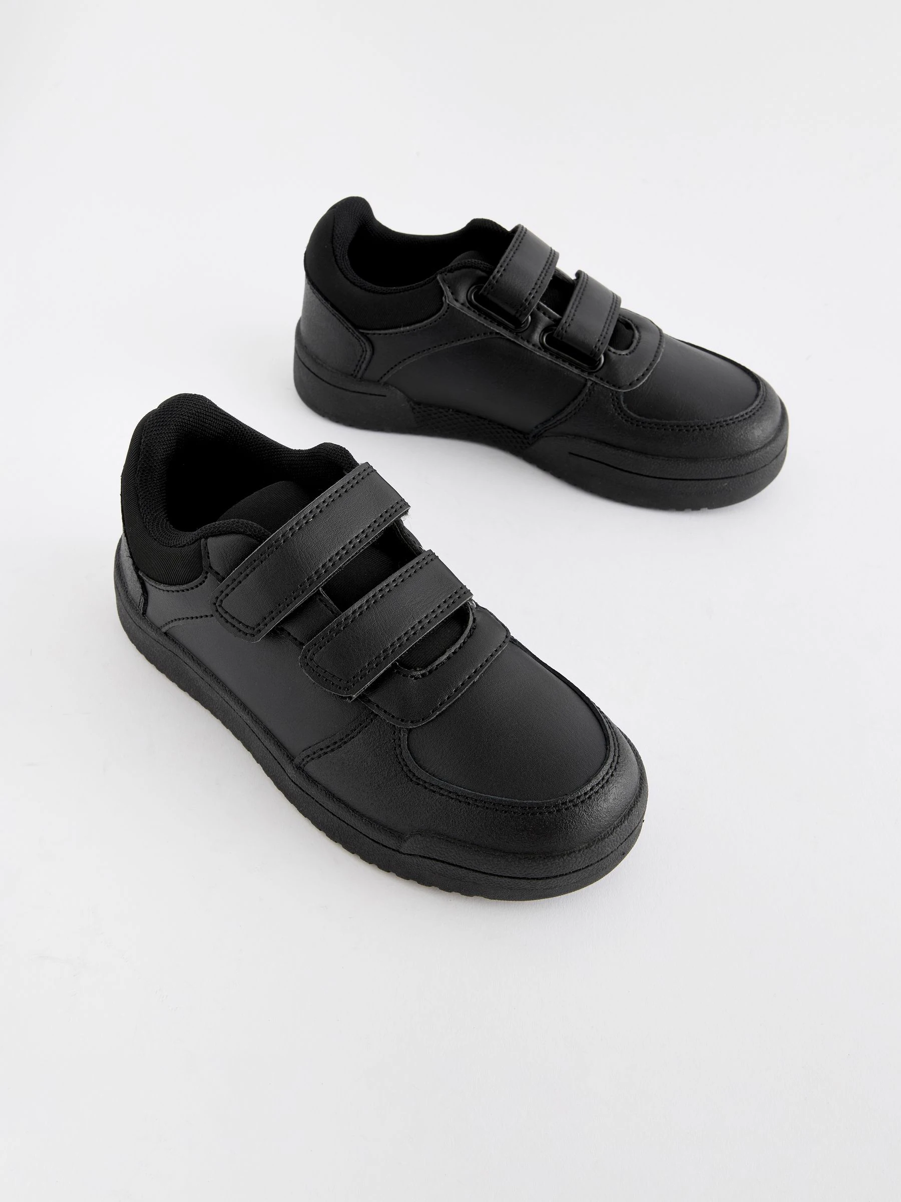 Zwart - 3 schoolschoenen met klittenbandsluiting