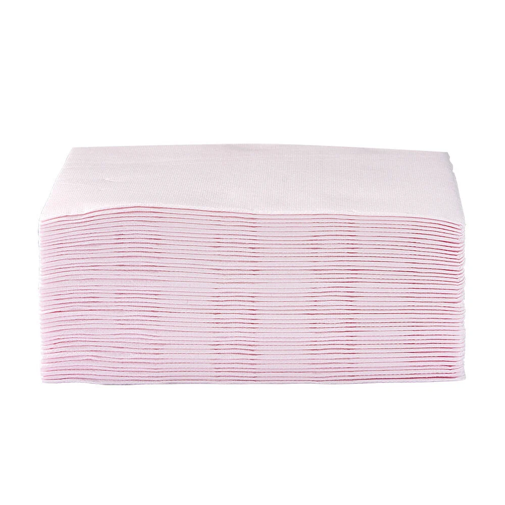 Serviette carrée rose pâle 2 plis en papier x40