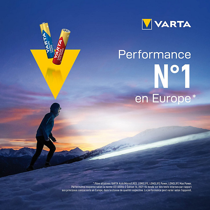 Pile alcaline AAA (LR03) Varta High Energy Premium, lot de 8