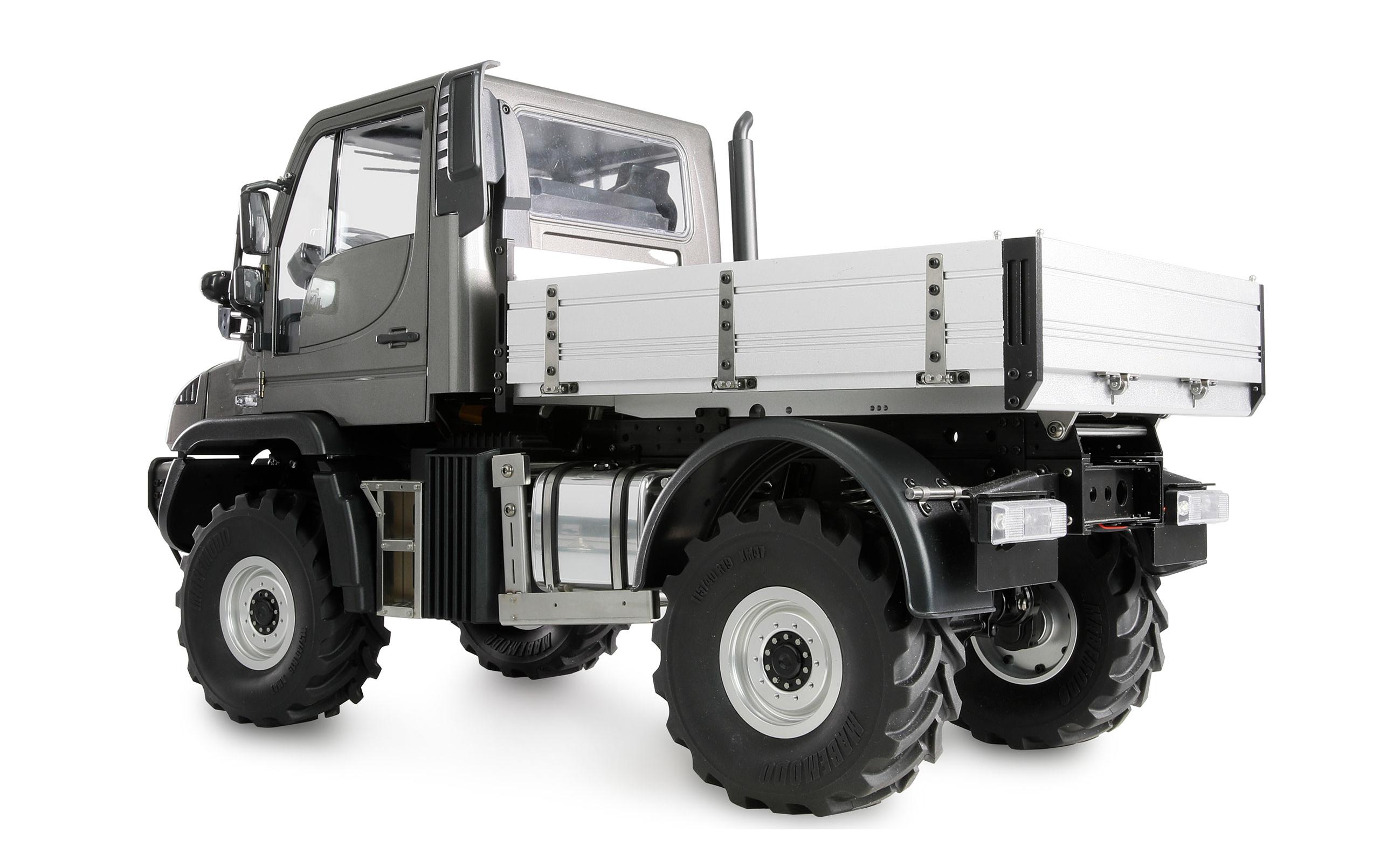 Mercedes-Benz Unimog Geräteträger 4WD Anthrazit 1:10, ARTR<br>Originalgetreues Unimog RC-Modell