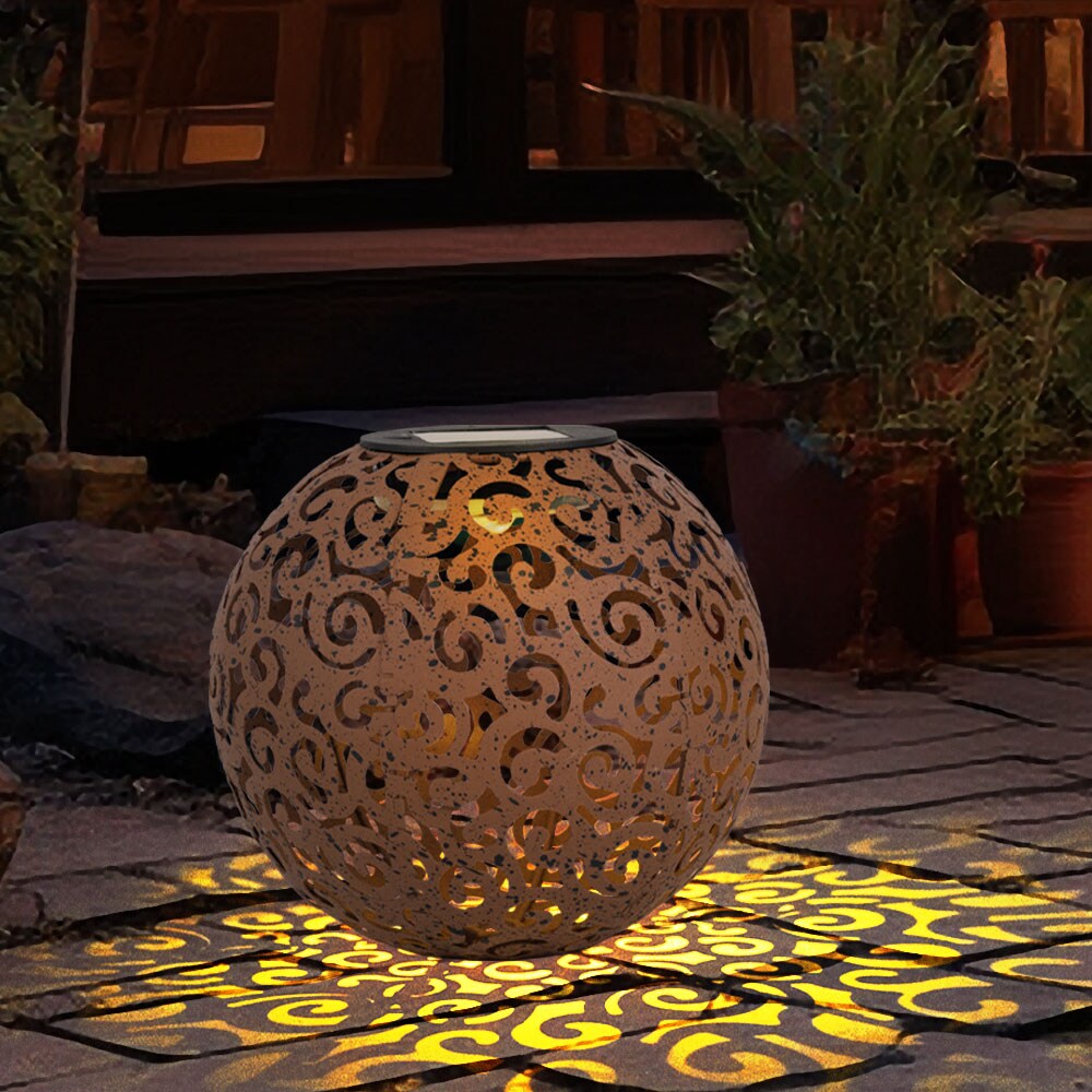 LED Solarleuchte, Dekorgeflecht-Kugel, Höhe 54 cm