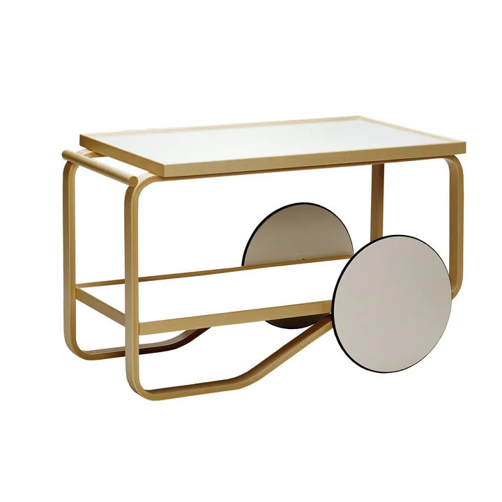 Artek - 901 Servierwagen, Birke schwarz, schwarz / torf / kohle (Hella Jongerius Edition)