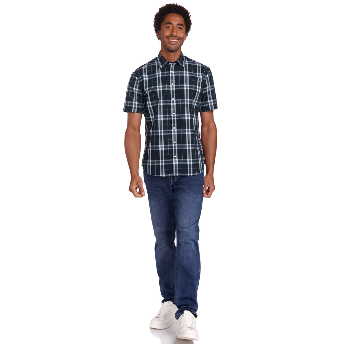 VanVaan Herren Hemd mit Karo-Muster dunkelblau