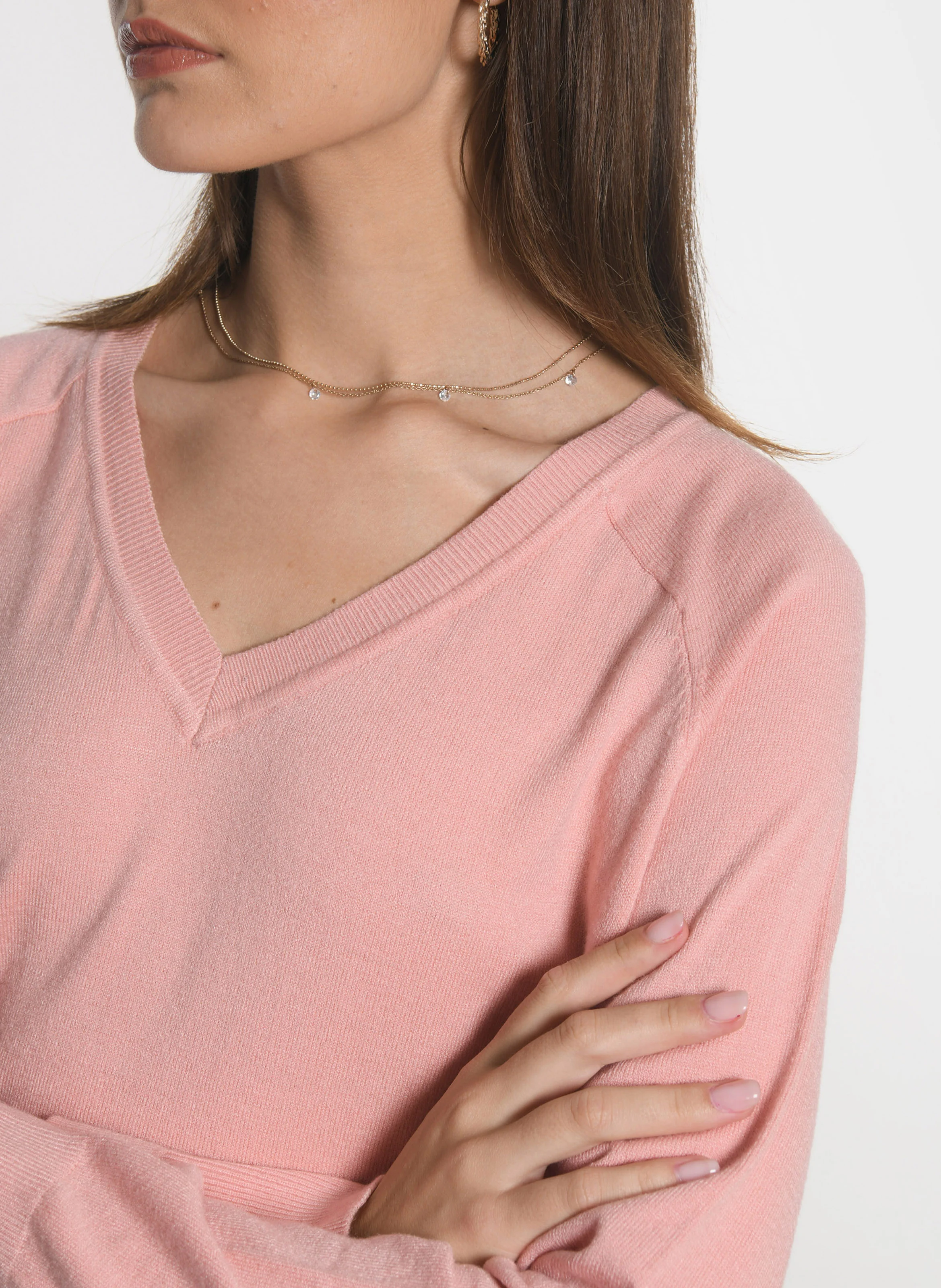 NOLWENN - Pull ample en maille | Rose