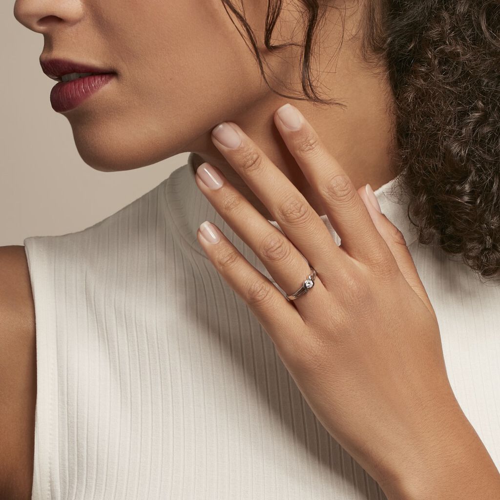 Bague Lyse Argent Blanc Oxyde De Zirconium