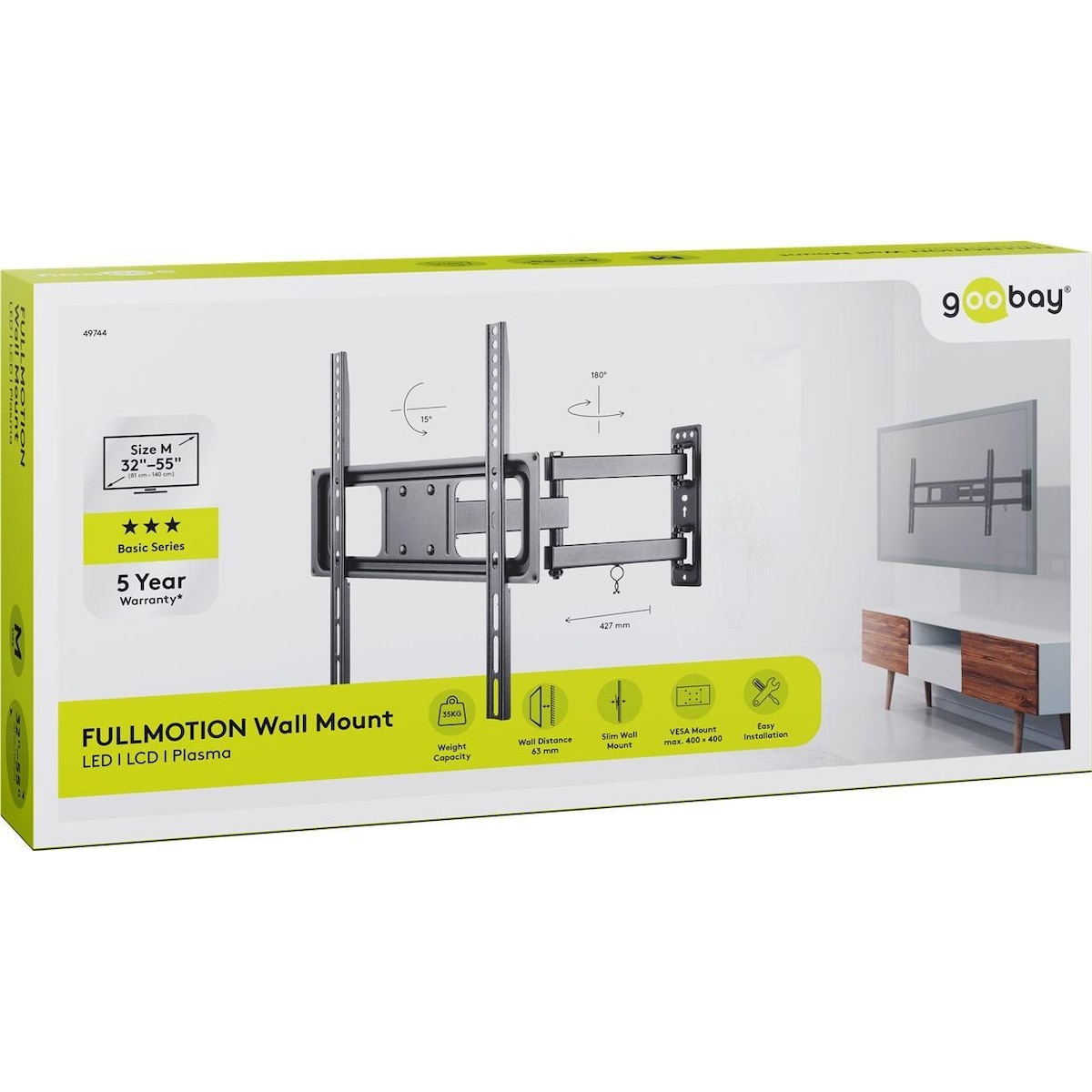 Goobay TV-veggfeste Basic FULLMOTION (M)