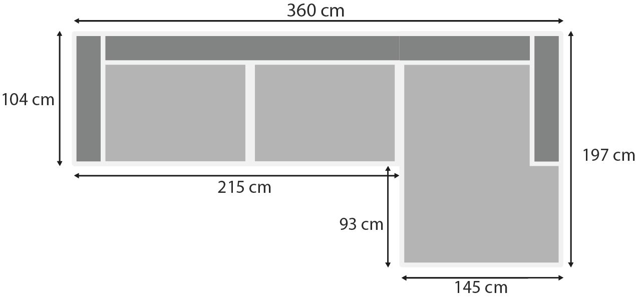 Loungebank stof Tokio 170 Amarillo B360 x D197 x H86 cm