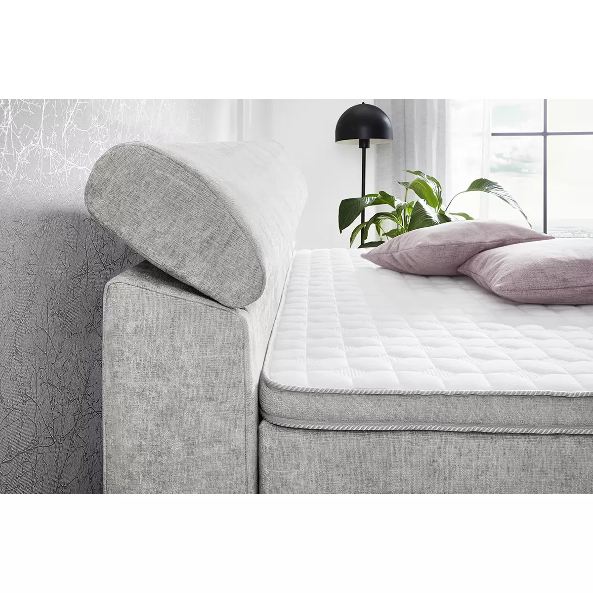 Boxspringbett Dora 140x200 Hellgrau