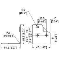 Penn Elcom B1123z T-overzethoek, 51x47mm