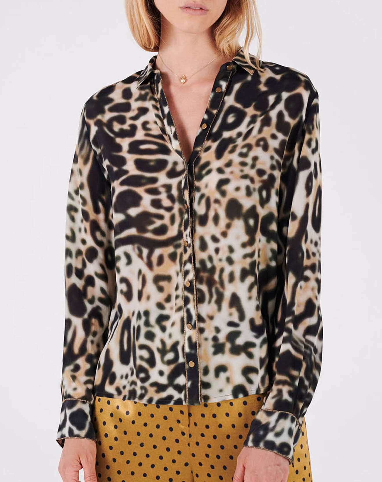 Swildens Chemise Carla beige/noir
