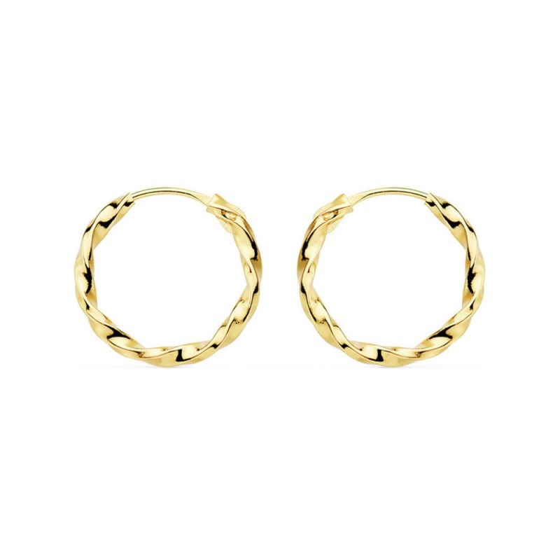 Boucles d'Oreilles Créoles Or 18 Carats 750/000 Jaune - Torsadées
