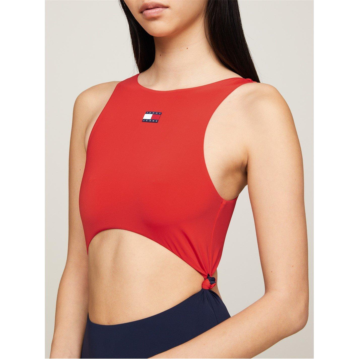 Tommy Hilfiger TB Cutout Swimsuit Womens