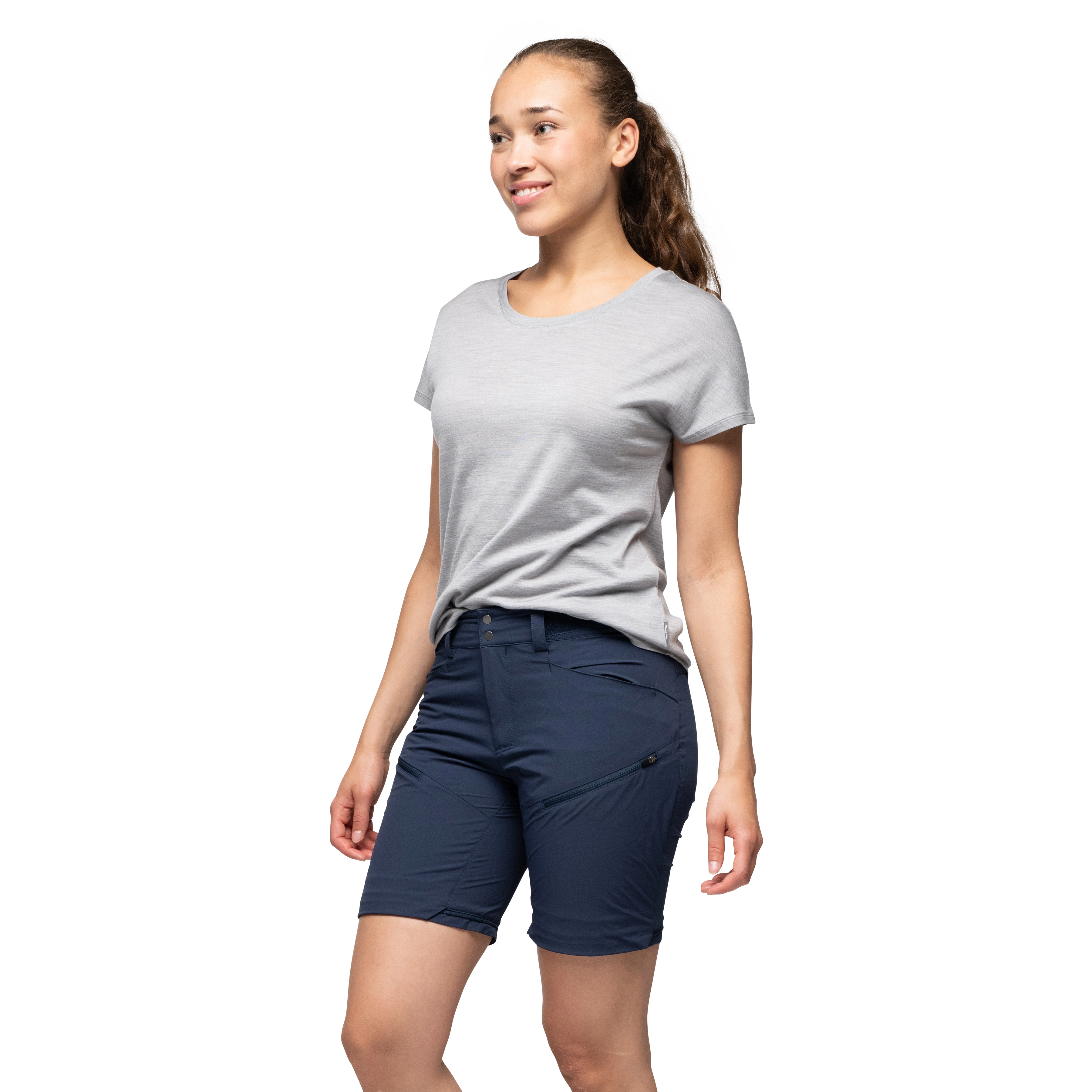 Whenever Merino Tee Women Magnesium Grey