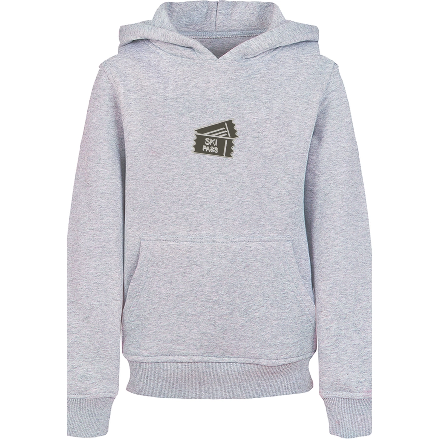 F4NT4STIC Hoodie Ski Pass Urlaub Berge Winter Schnee heather grey