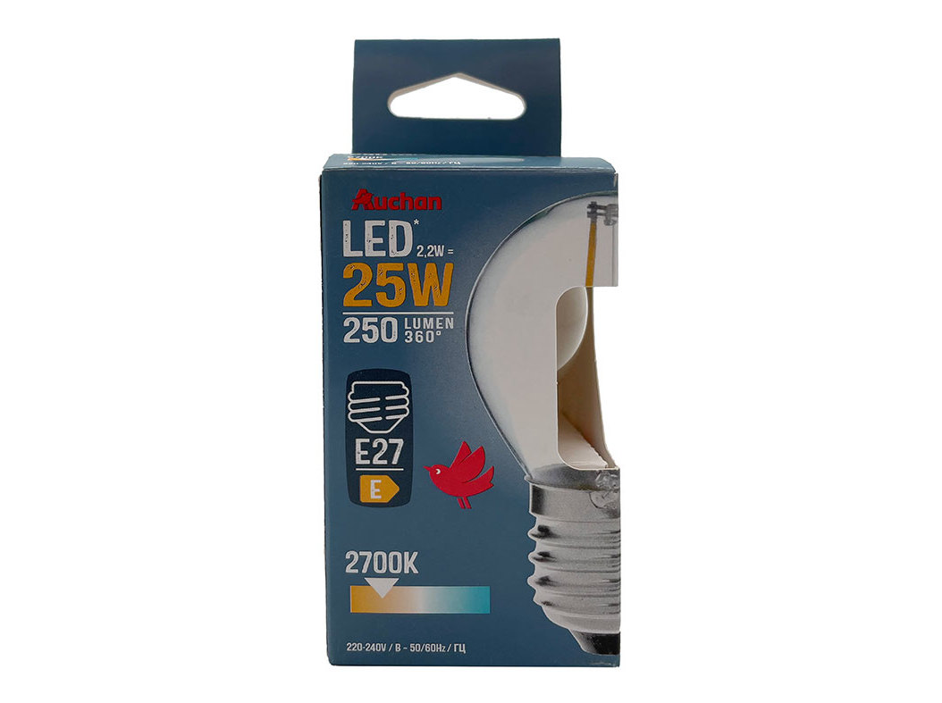 LÂMPADA LED ESFÉRICA AUCHAN E27 25W LUZ AMARELA