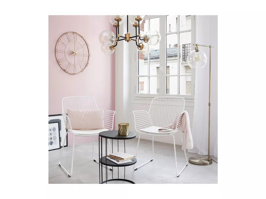 Table d'appoint design et originale en métal Doré H 52 cm