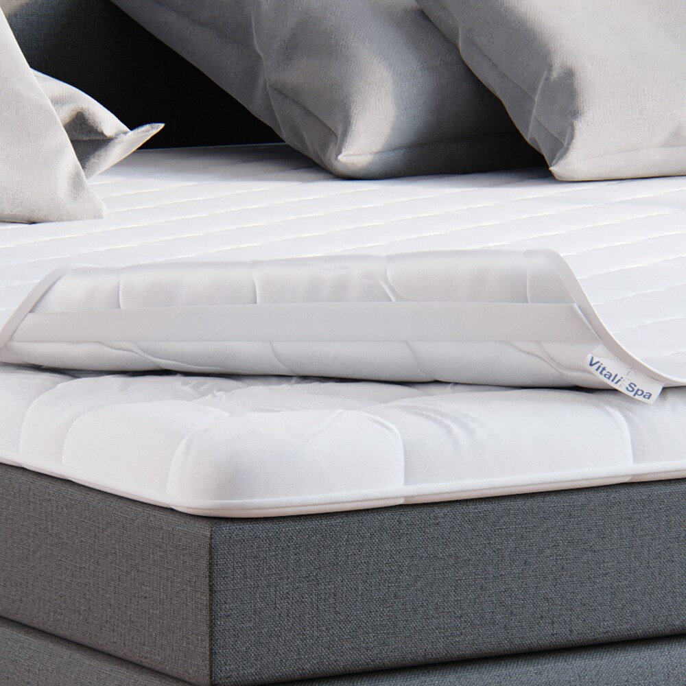 VitaliSpa Matratzenschoner 90x200 Topper Matratzen-Auflage weiß Boxpspringbett