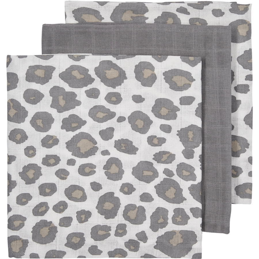 Meyco Mullwindeln 3er-Pack Panther NeutralGrau 70 x 70 cm