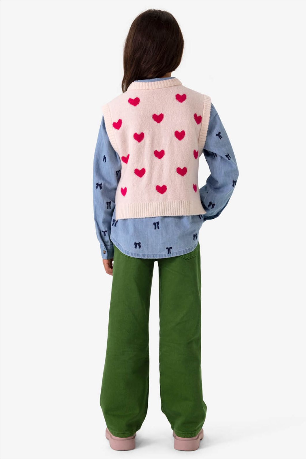 Donkergroene wide leg jeans