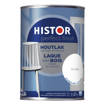 Histor Perfect Finish houtlak zijdeglans RAL 9016 wit 1,25 liter