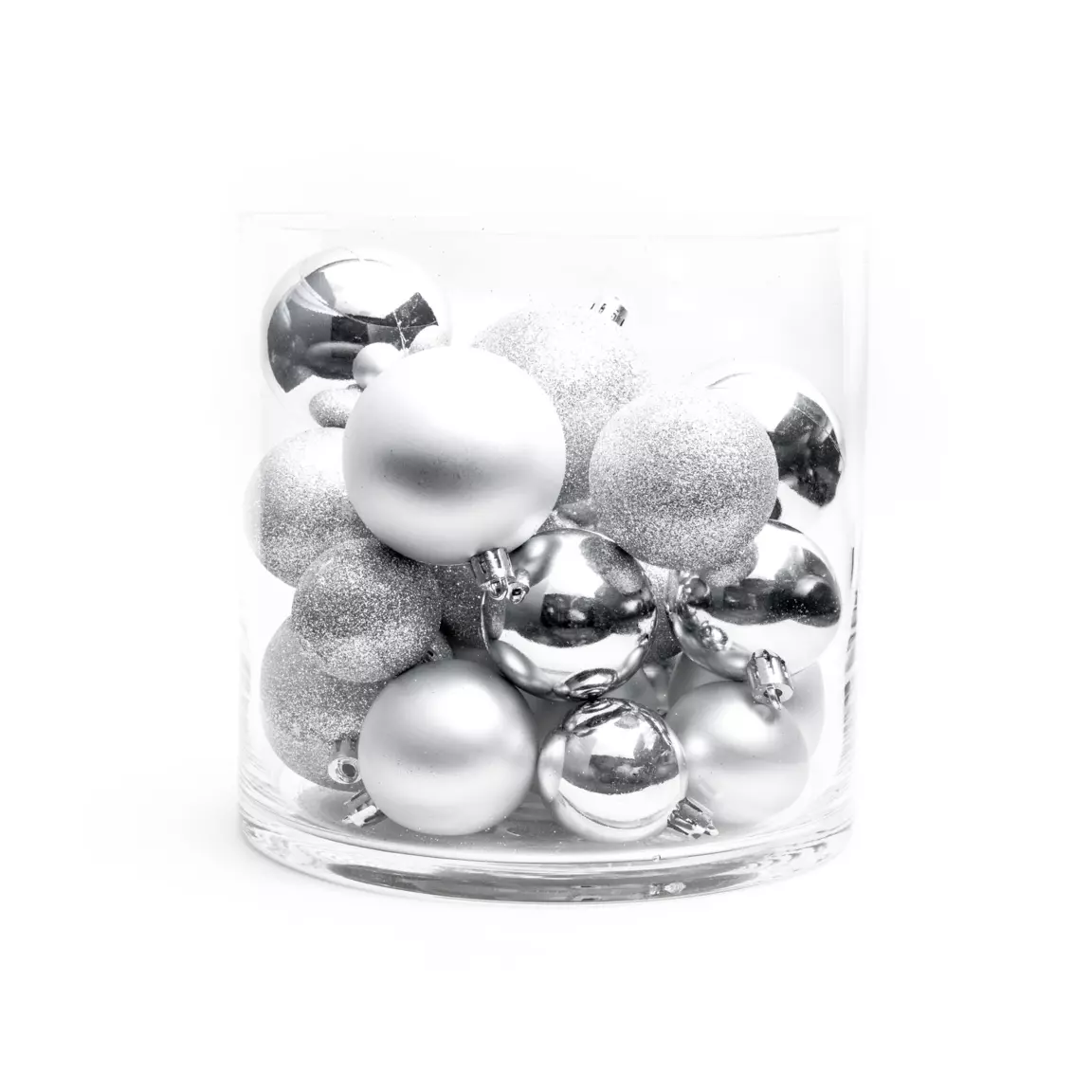Lot de 30 boules de Noël assorties New Alpine Argent