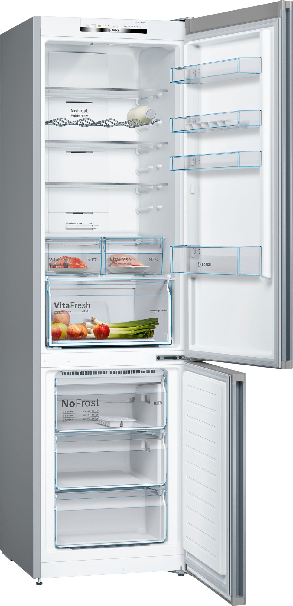 Refrigerador Combinado Independente Série 4 203 x 60 cm em Aço Inoxidável Resistente a Impressões Digitais KGN39VIDA