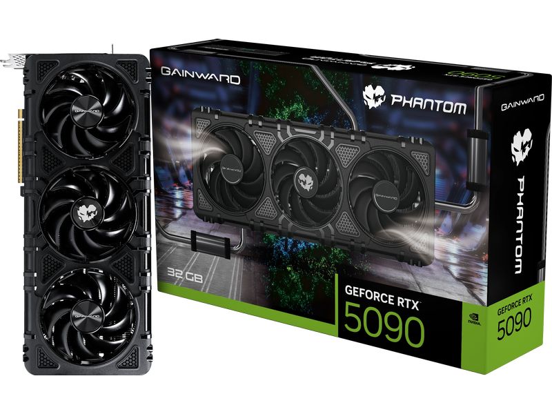Gainward Grafikkarte RTX 5090 Phantom 32 GB Gamer-Grafikkarte mit 32 GB GDDR7-Speicher, ermöglicht Auflösungen bis zu 8k
