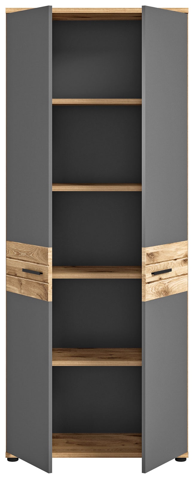 Büroschrank Mason Basalt Grau / Braun 80 x 199 x 37 cm