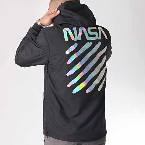 Coupe-Vent Capuche Iridescent Skid Noir