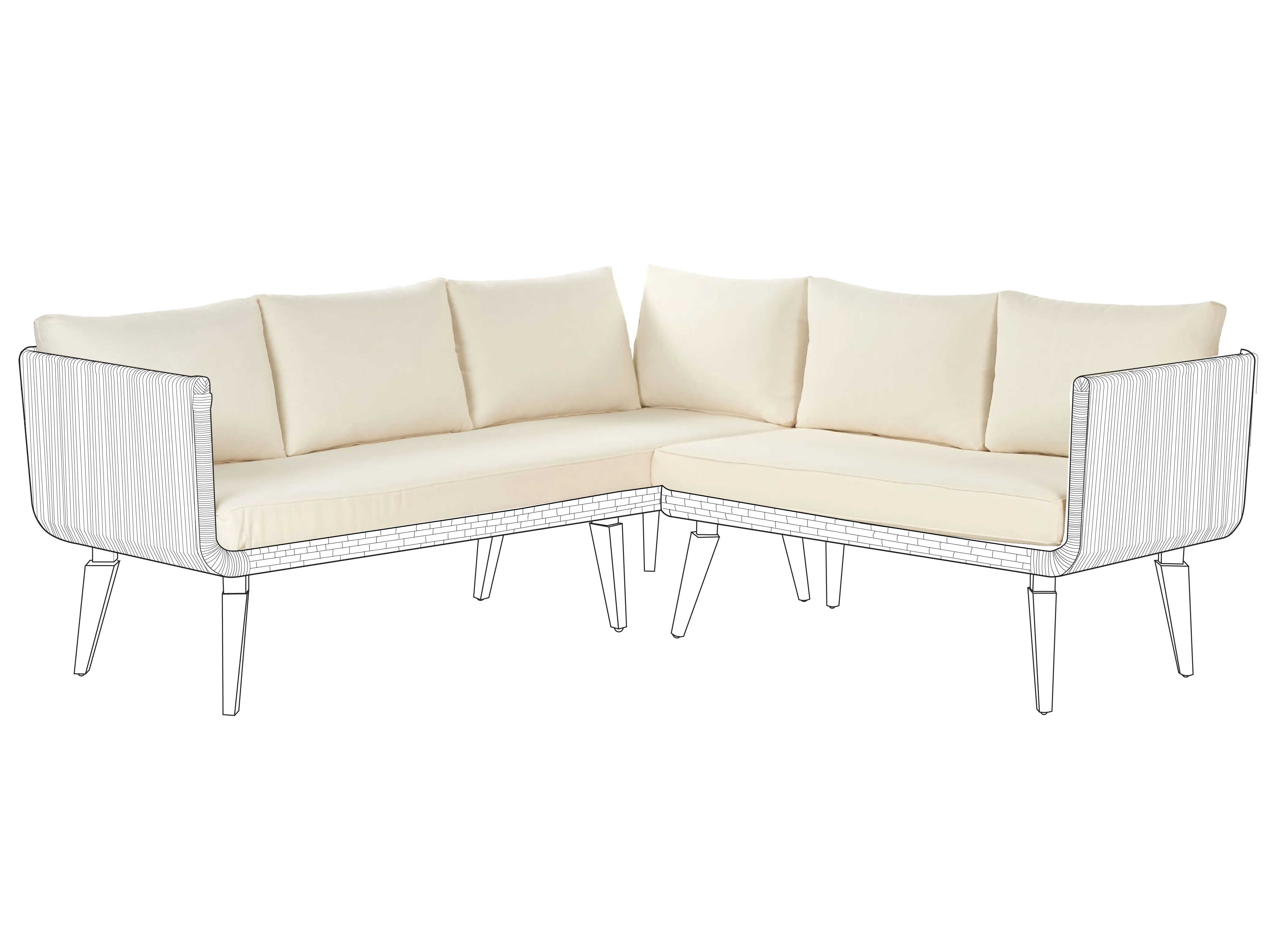 Set tuinkussenhoezen ALCAMO Lichtbeige