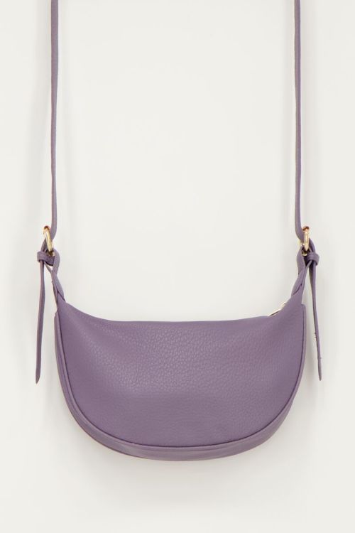 Paarse crossbody tas met goudkleurige rits
