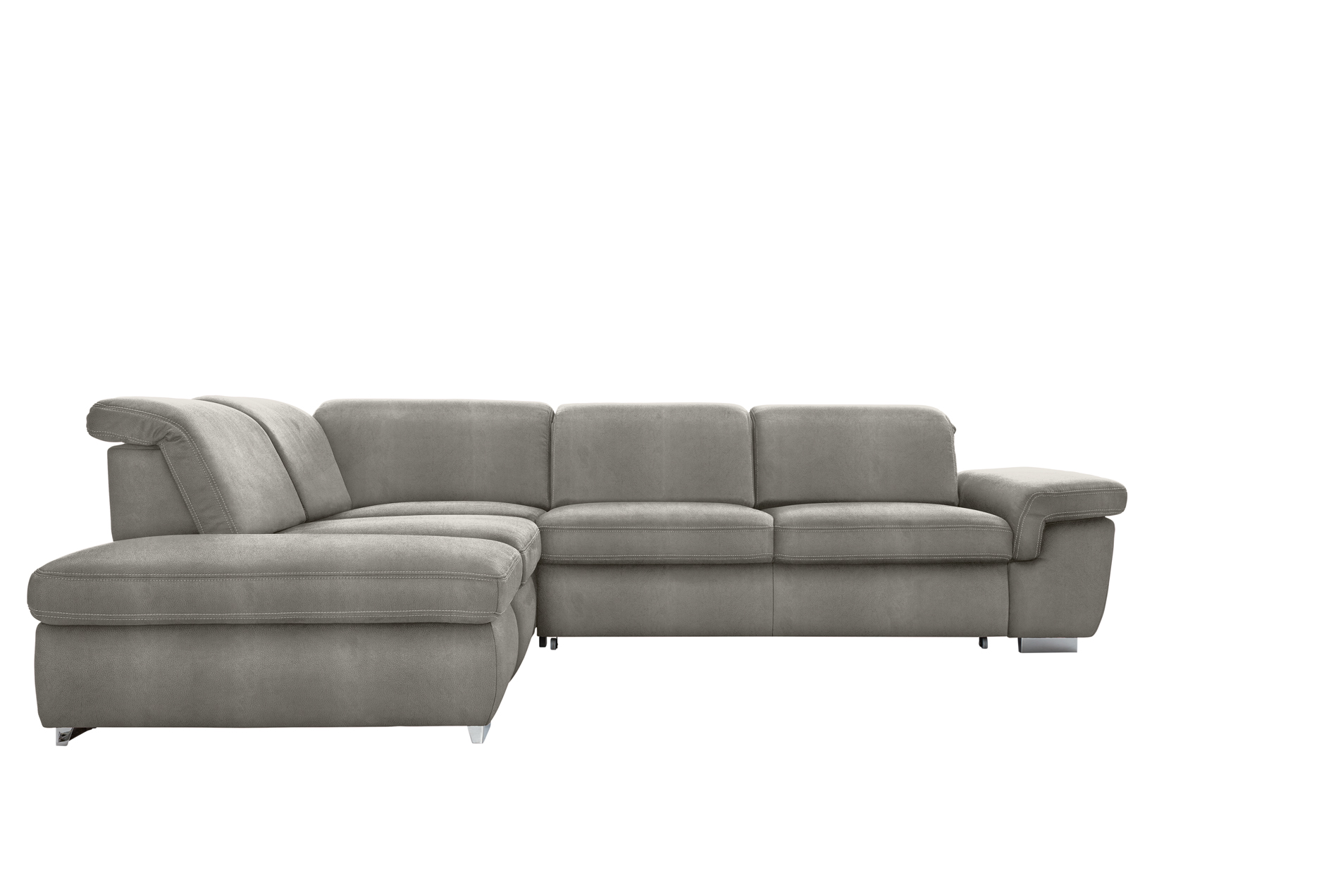 polsterpower Boxspringsofa - Saddle alu - Basismodell - Ottomane links