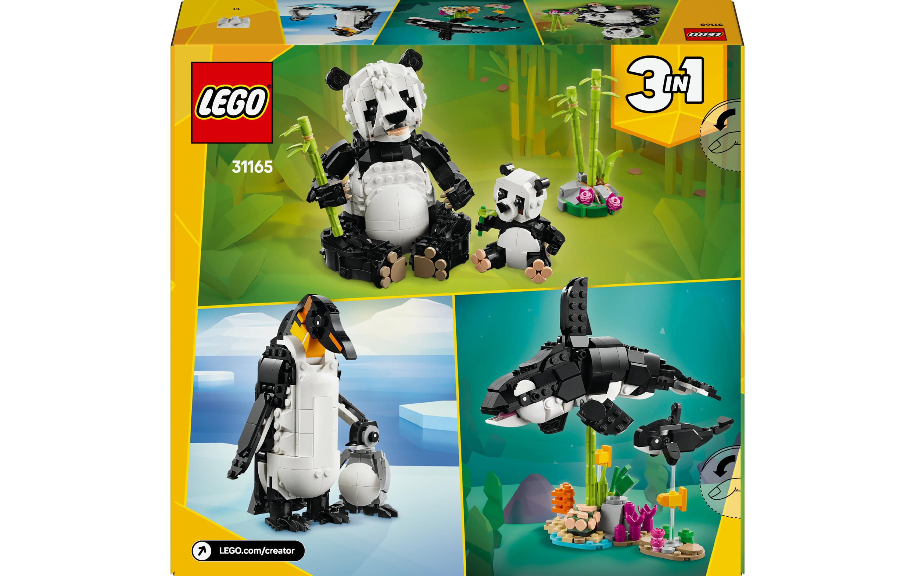 Creator Wilde Tiere: Pandafamilie 311653-in-1-Konstruktionsspielset zur Förderung der Kreativität und Fantasie
