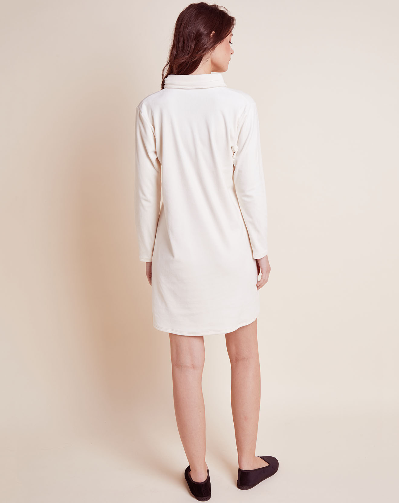 Le Chat Chemise de nuit en Velours Paola écrue