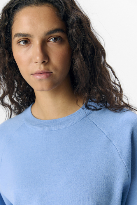 Object blauwe dames trui