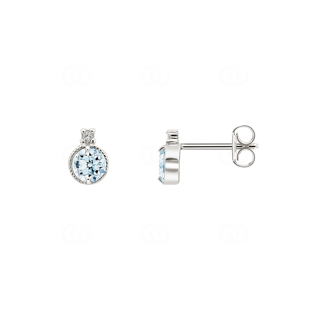 Ohrstecker 750/18 K Weissgold mit Blautopas & Zirkonia