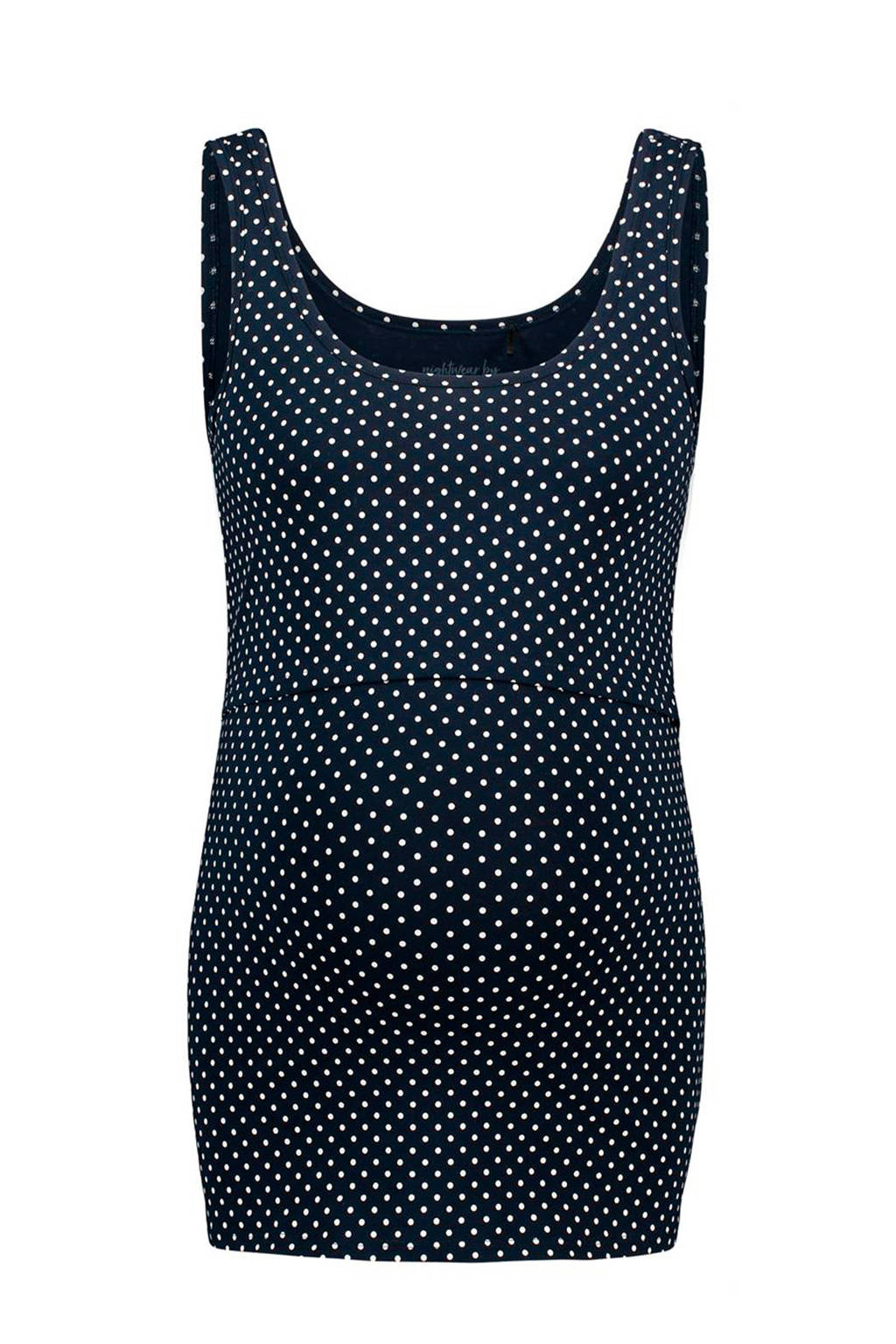 Noppies voedings pyjamatop donkerblauw/wit