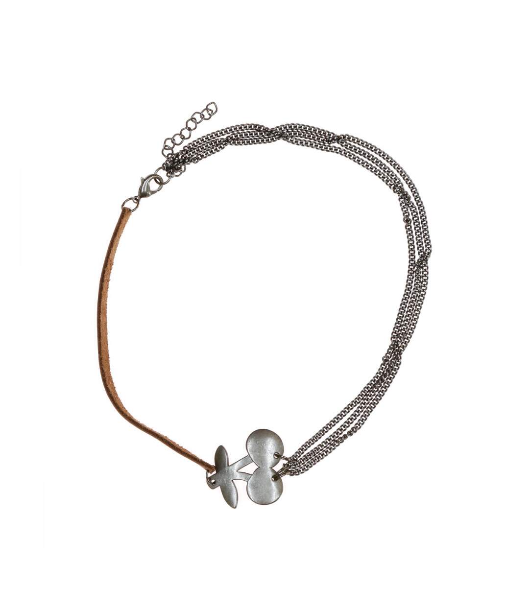 Collier Marron/Acier Cerise Femme Le Temps des Cerises