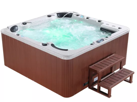SPA 6 places gris granité avec accessoires - Gamme prestige ULYSSE IV - 132 jets - l220 x L220 x H97 cm - Système Balboa