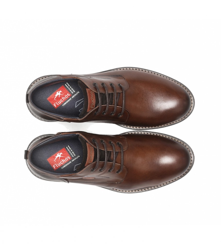 Botas de cano curto Fluchos em couro atoalhado F1341 marrom