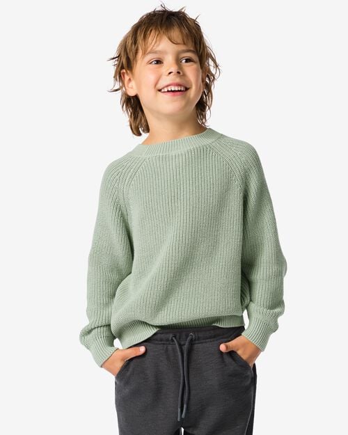 pull enfant en maille vert