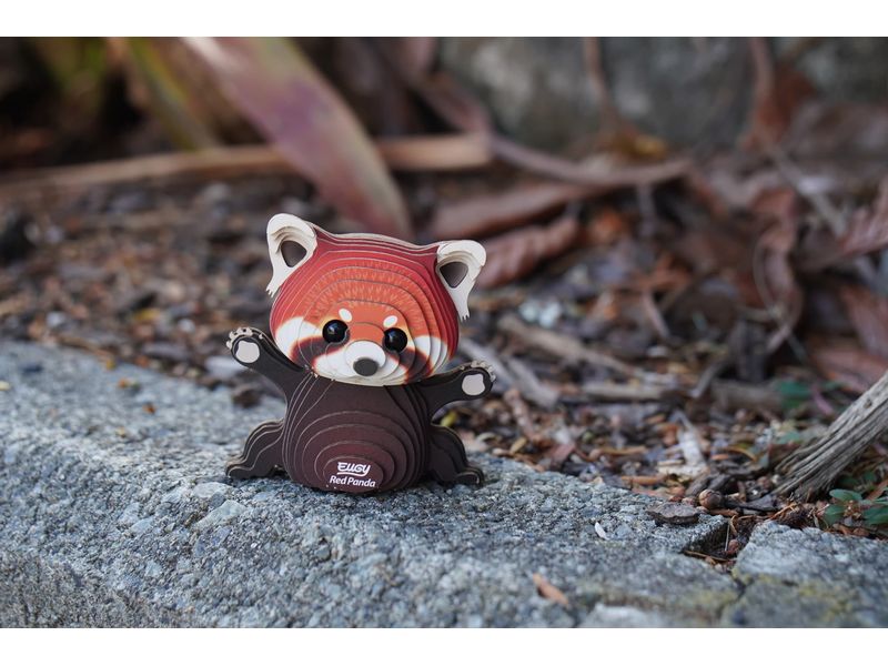 Eugy Bastelset Roter Panda 3D Bastelset aus Wellkarton