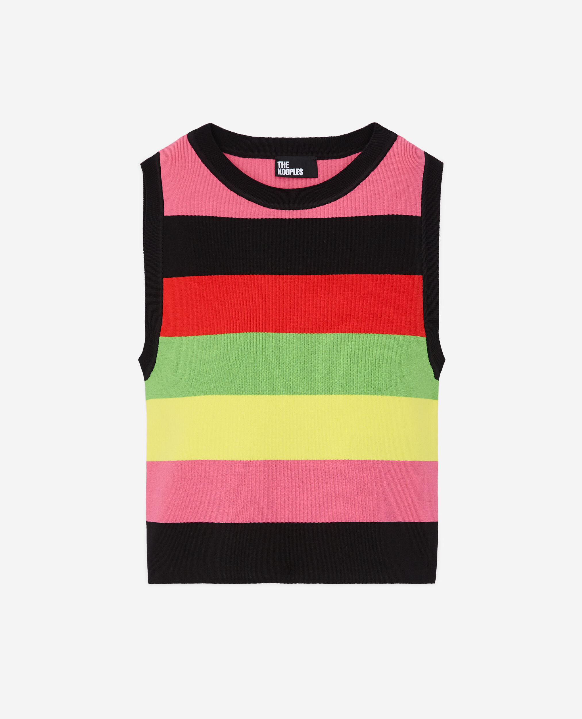 Pull court multicolore à rayures