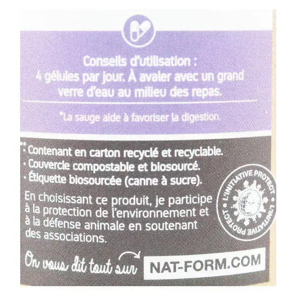 Sálvia Orgânica Ecológica Nat & Form - 200 cápsulas