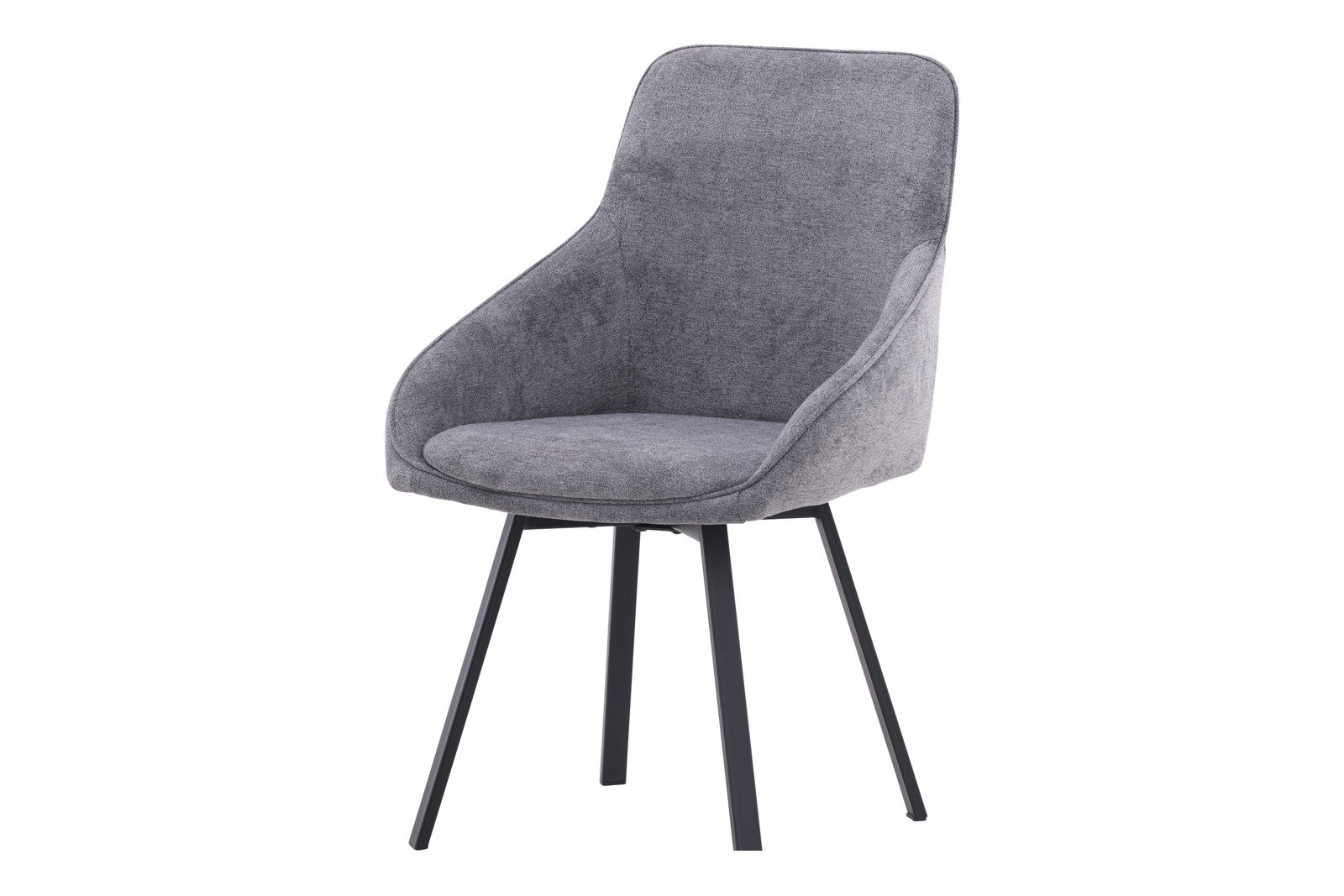 Rosie Spisestol. Sett av 2. Sett av 2. Grå tekstil med sorte stålben.