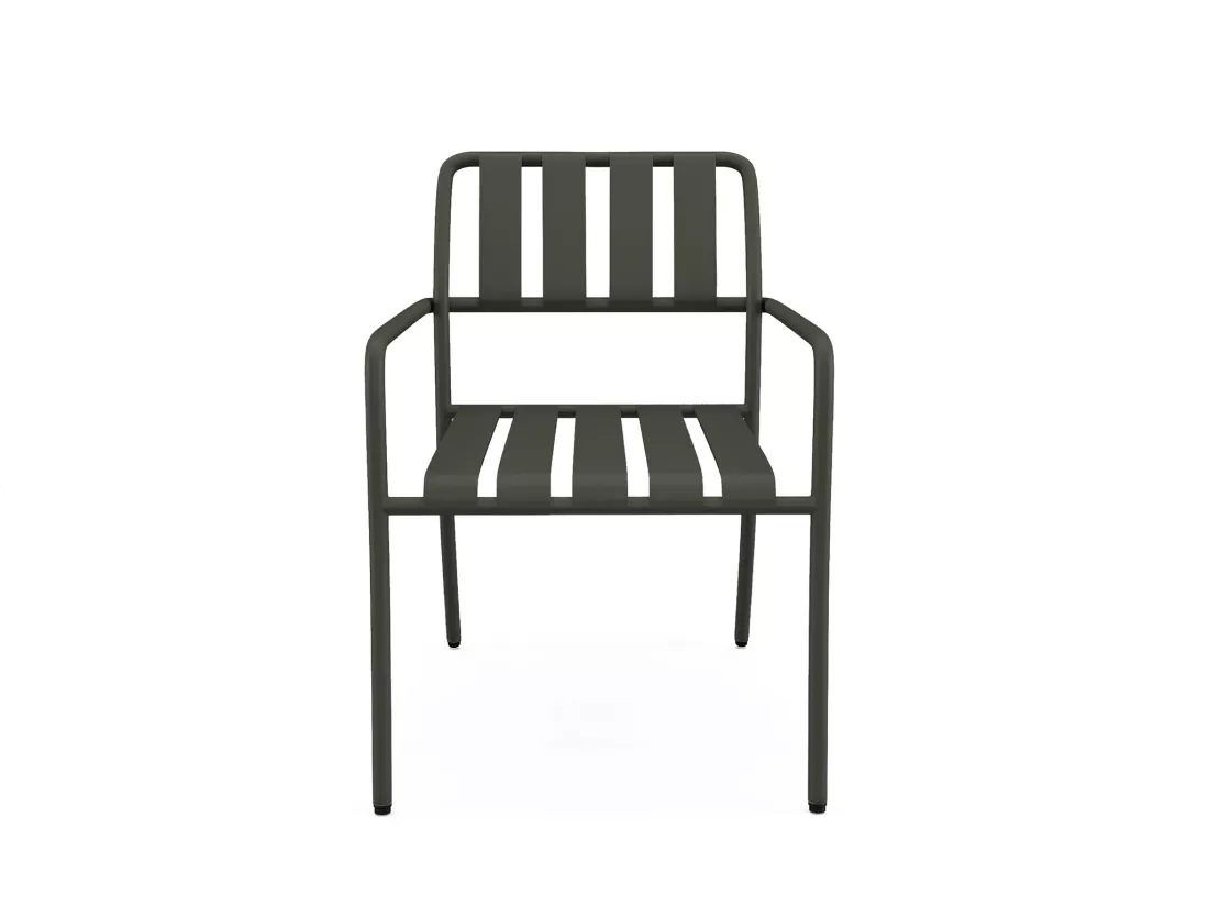 Salle à manger de jardin en métal : la table L.160 cm et 6 fauteuils - Gris anthracite - BIRMOS de MYLIA