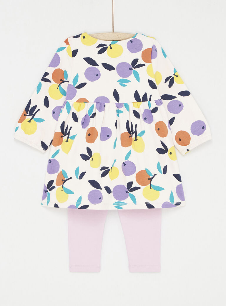 Ensemble imprimé rose pale bébé fille